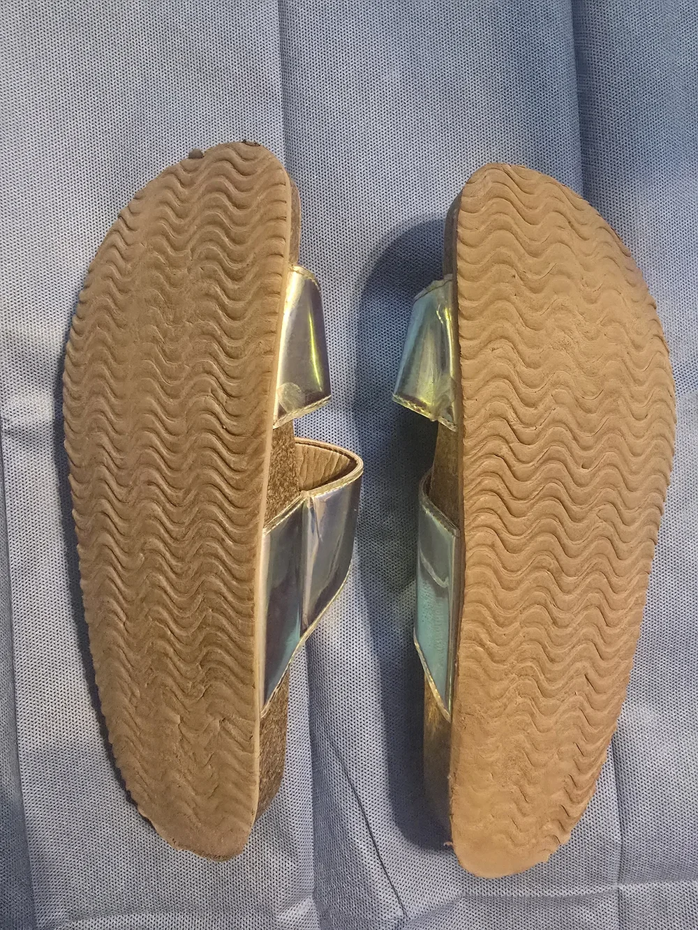 Women's R2 Iridescent Double-Buckle Slide Sandals - Size 9M